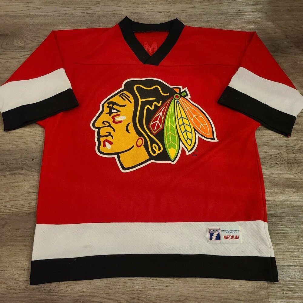 Vintage LOGO 7 NHL Chicago Blackhawks DOUG GILMOUR 93 Hockey Jersey Medium M